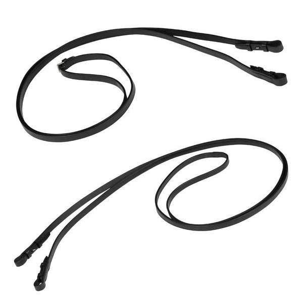 Stübben Kandarenzügel Set Leder flach breit schwarz/silber Größe VB/WB