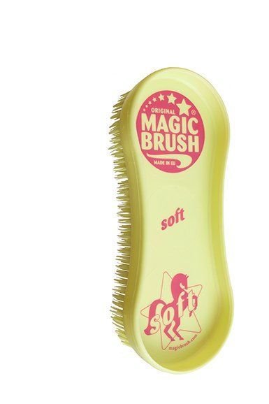 MagicBrush Soft Pflege- und Schmuse-Bürste für Pferd, Hund etc. Tropic Yellow
