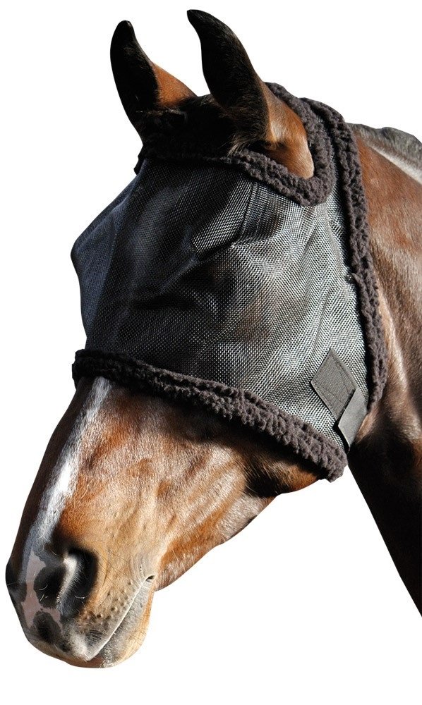Harry´s Horse Fliegenschutzmaske mit Ohrenaussparung /ohne Ohren schwarz Größe S