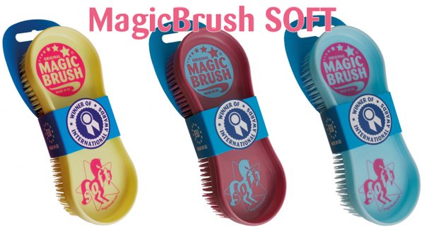 3 * MagicBrush Soft  Pflege- und Schmuse-Bürste für Pferd, Hund etc.